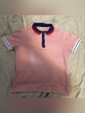 Burberry London Polo Shirt Size M Knit Tennis Pink/Plum